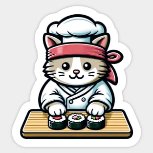 Sushi Cat Chef: Culinary Whimsy Sticker